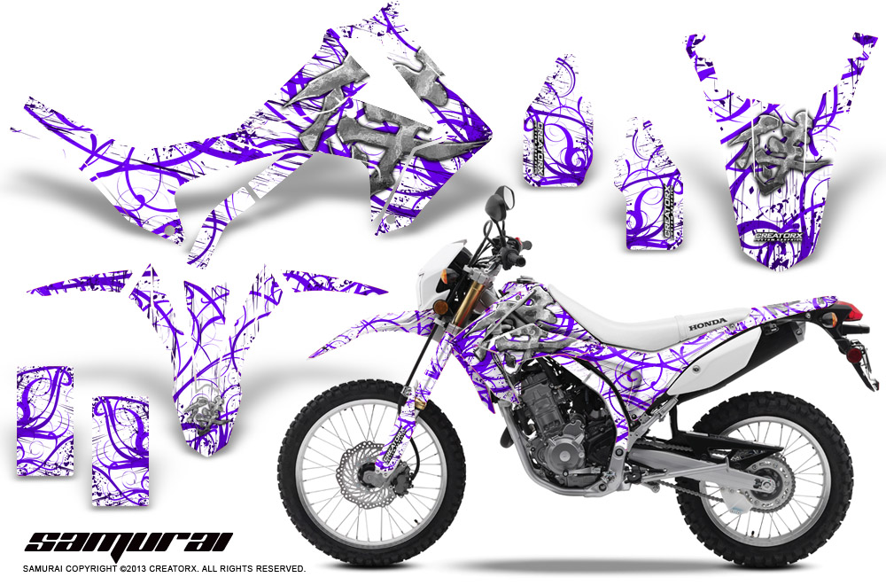 Honda CRF250L 2013 Graphics Kit Samurai Purple White NP Rims